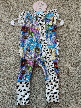 Amazing Dalmatian-Trim Multi-Color Bamboo Ruffle Butt Convertible Zippy